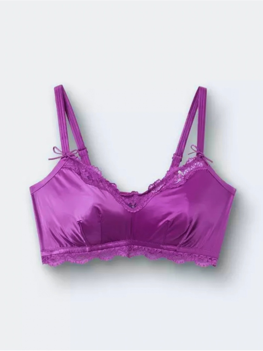 Torrid Purple Lace-Trim Satin Bralette